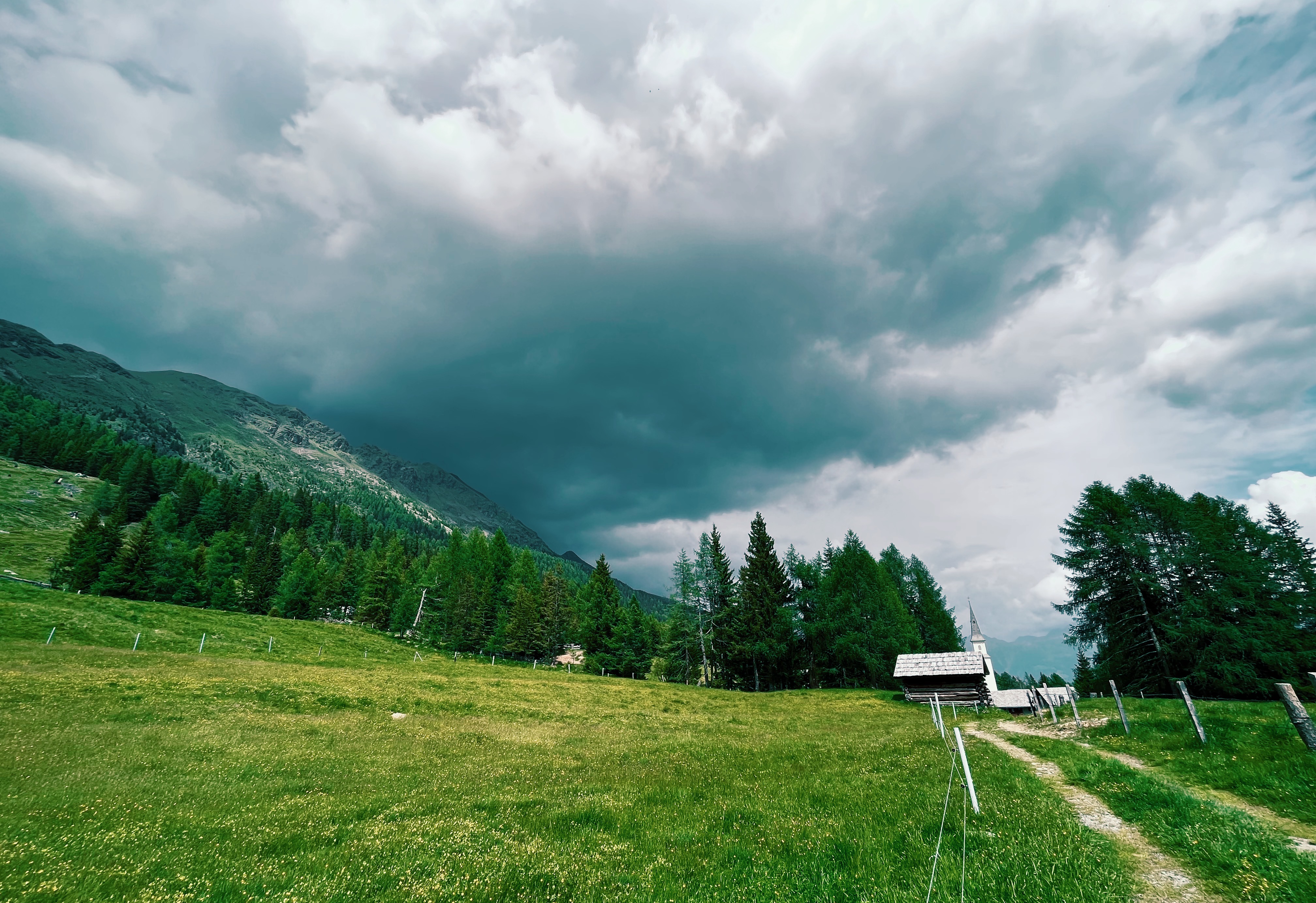 View of Marterle Church in Rangersdorf on the Alpe Adria Trail in Austria